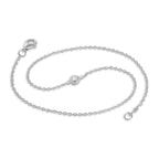 Bracelet de cheville en argent sterling et cristal CZ rond de 5 mm