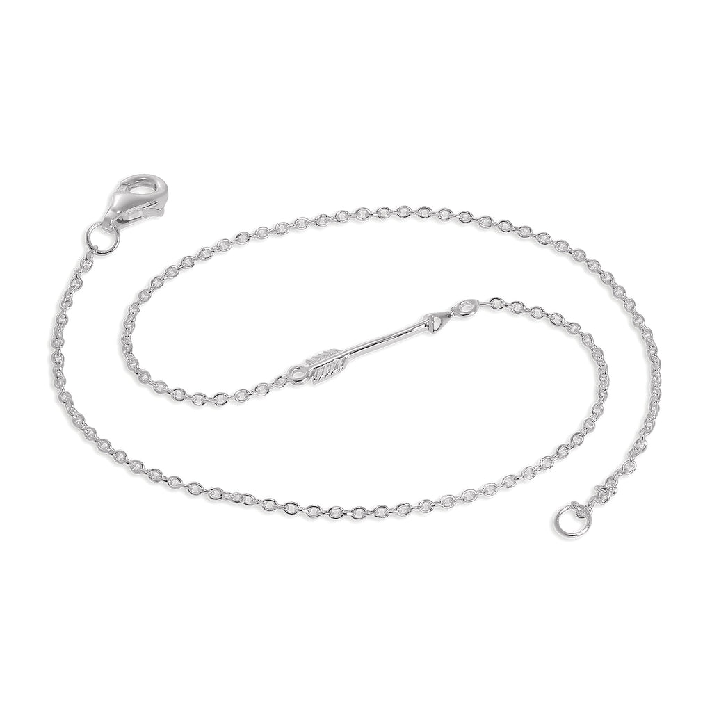 Bracelet de cheville flèche en argent sterling