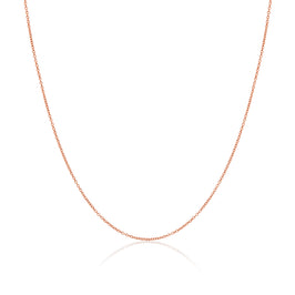 Chaîne en argent sterling plaqué or rose de 40 à 81 cm