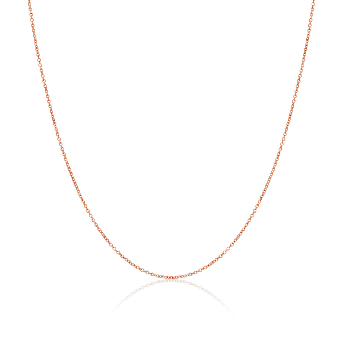 Chaîne en argent sterling plaqué or rose de 40 à 81 cm