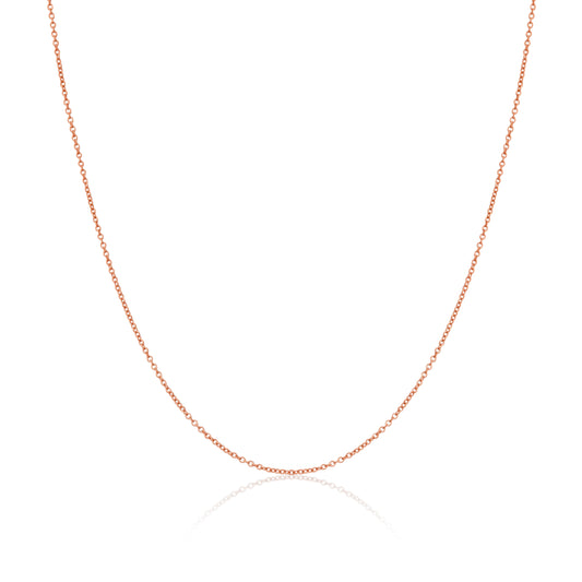 Chaîne en argent sterling plaqué or rose de 40 à 81 cm