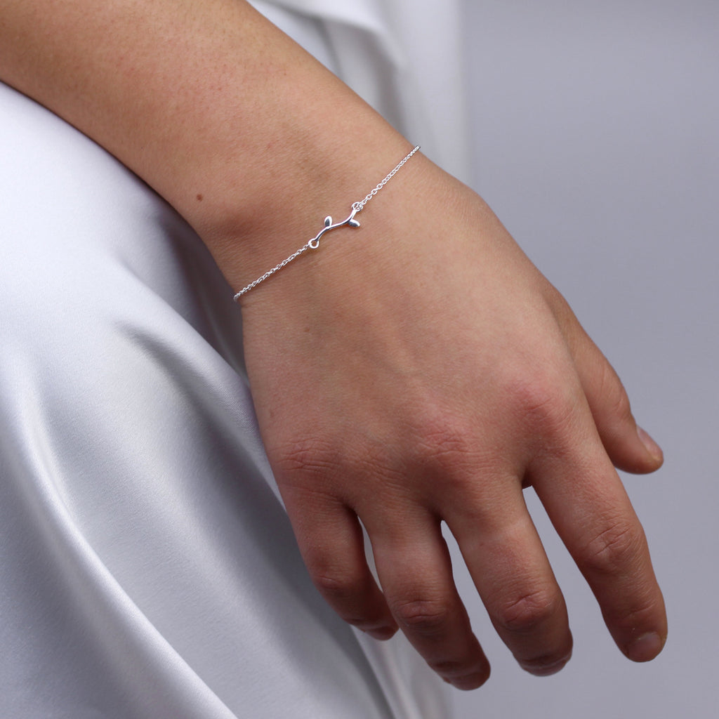 Bracelet branche d'arbre en argent sterling fin