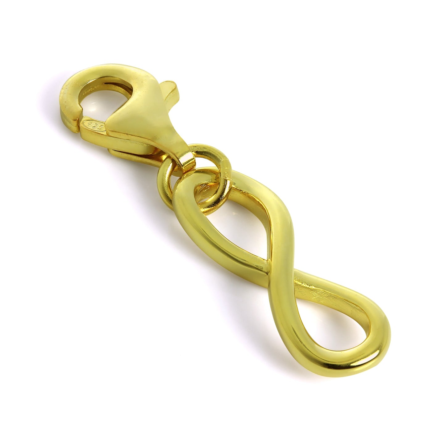 Breloque à clip en argent sterling plaqué or avec boucle infinie