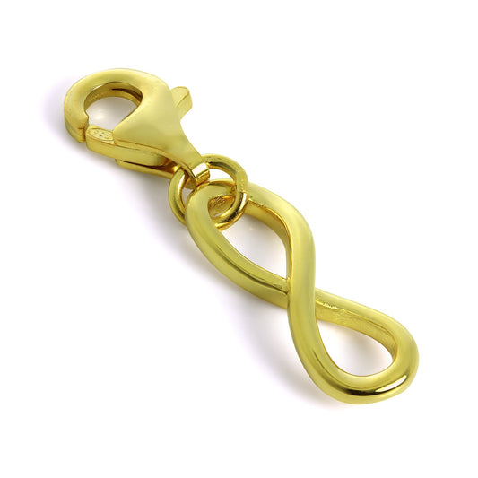 Breloque à clip en argent sterling plaqué or avec boucle infinie