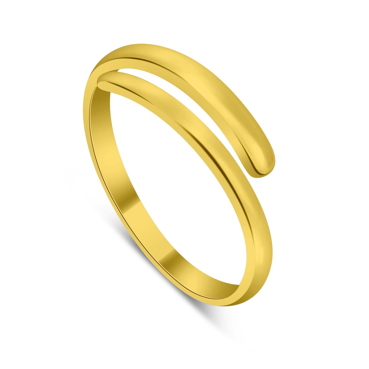 Bague d'orteil midi réglable en argent sterling plaqué or de 2 mm