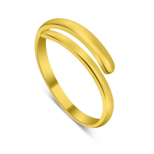 Bague d'orteil midi réglable en argent sterling plaqué or de 2 mm