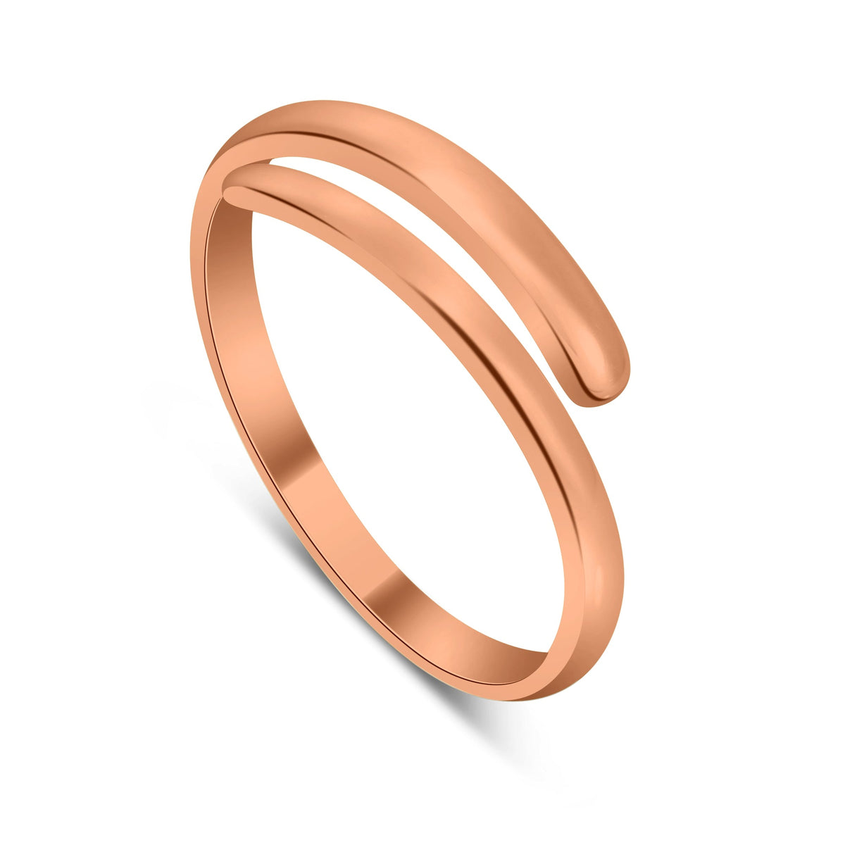 Bague d'orteil midi réglable en argent sterling plaqué or rose de 2 mm
