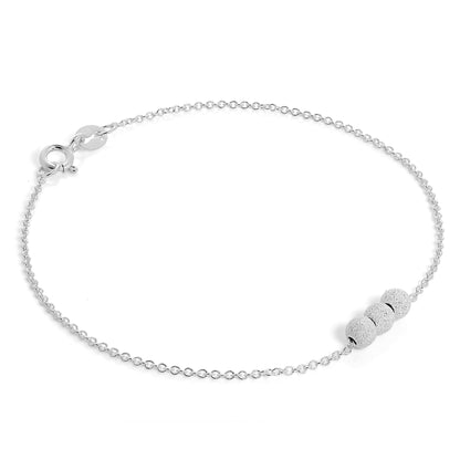 Bracelet triple boule de neige en argent sterling de 18 cm