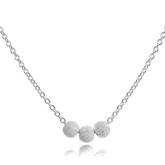 Collier triple boule de neige en argent sterling de 45 cm