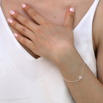 Bracelet flocon de neige en argent sterling de 18 cm