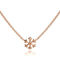 Collier flocon de neige en argent sterling plaqué or rose de 45 cm