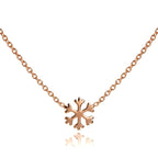 Collier flocon de neige en argent sterling plaqué or rose de 45 cm
