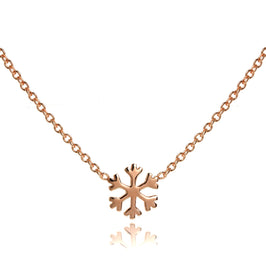 Collier flocon de neige en argent sterling plaqué or rose de 45 cm