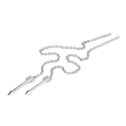 Boucles d'oreilles à tirer en argent sterling en forme de flèche