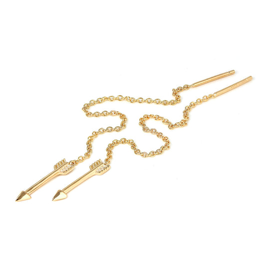 Boucles d'oreilles en argent sterling plaqué or en forme de flèche