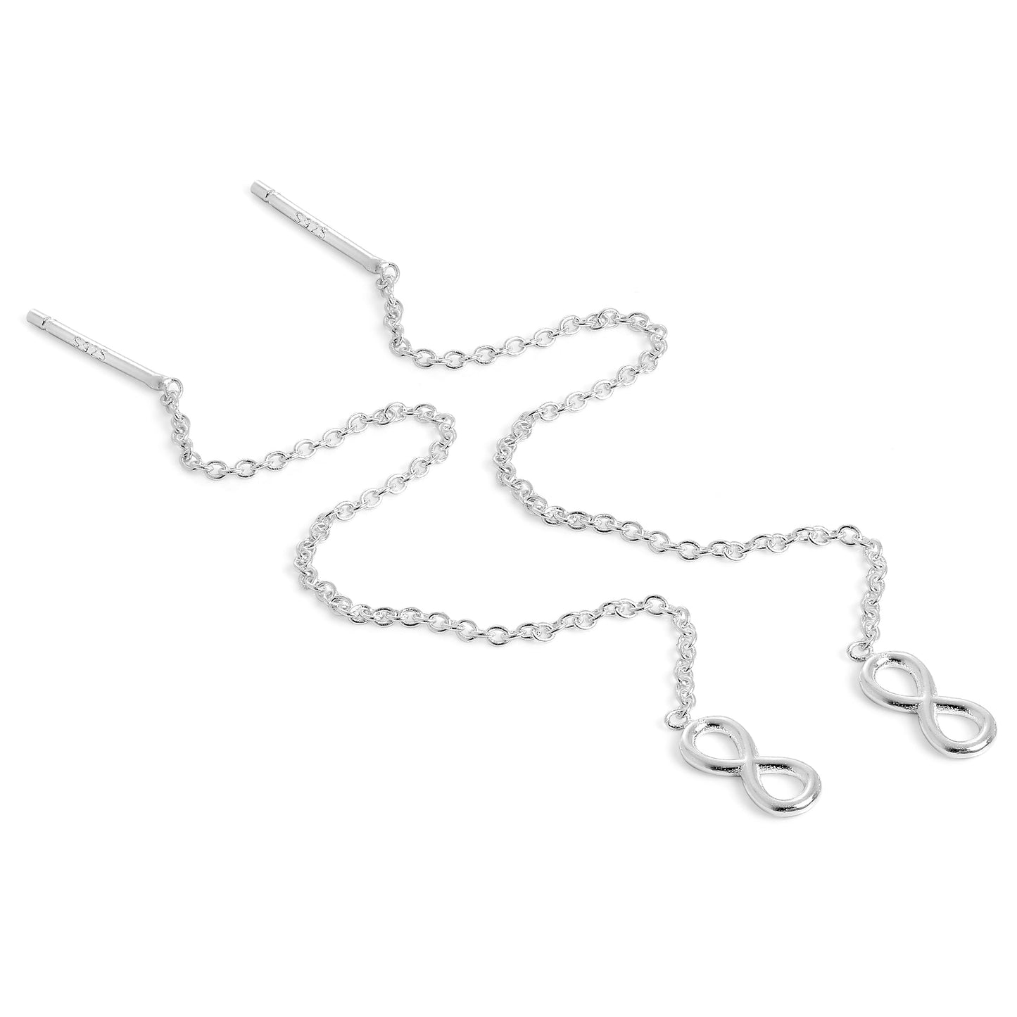 Petites boucles d'oreilles à enfiler en argent sterling avec motif infini