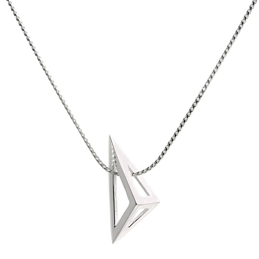 Collier triangle ouvert en argent sterling sur chaîne queue de renard