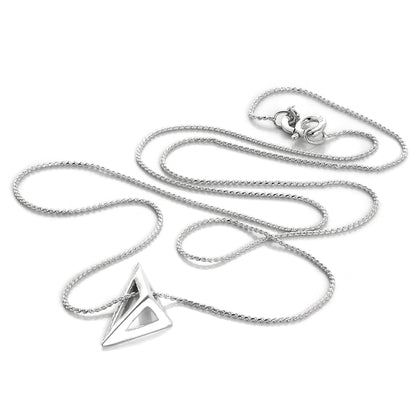 Collier triangle ouvert en argent sterling sur chaîne queue de renard