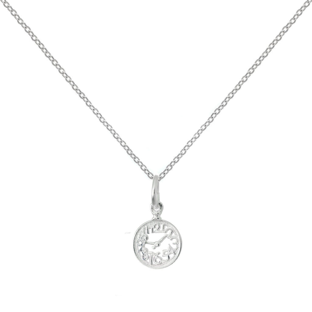 Collier horloge Alice au pays des merveilles en argent sterling sur chaîne de 40 à 55 cm