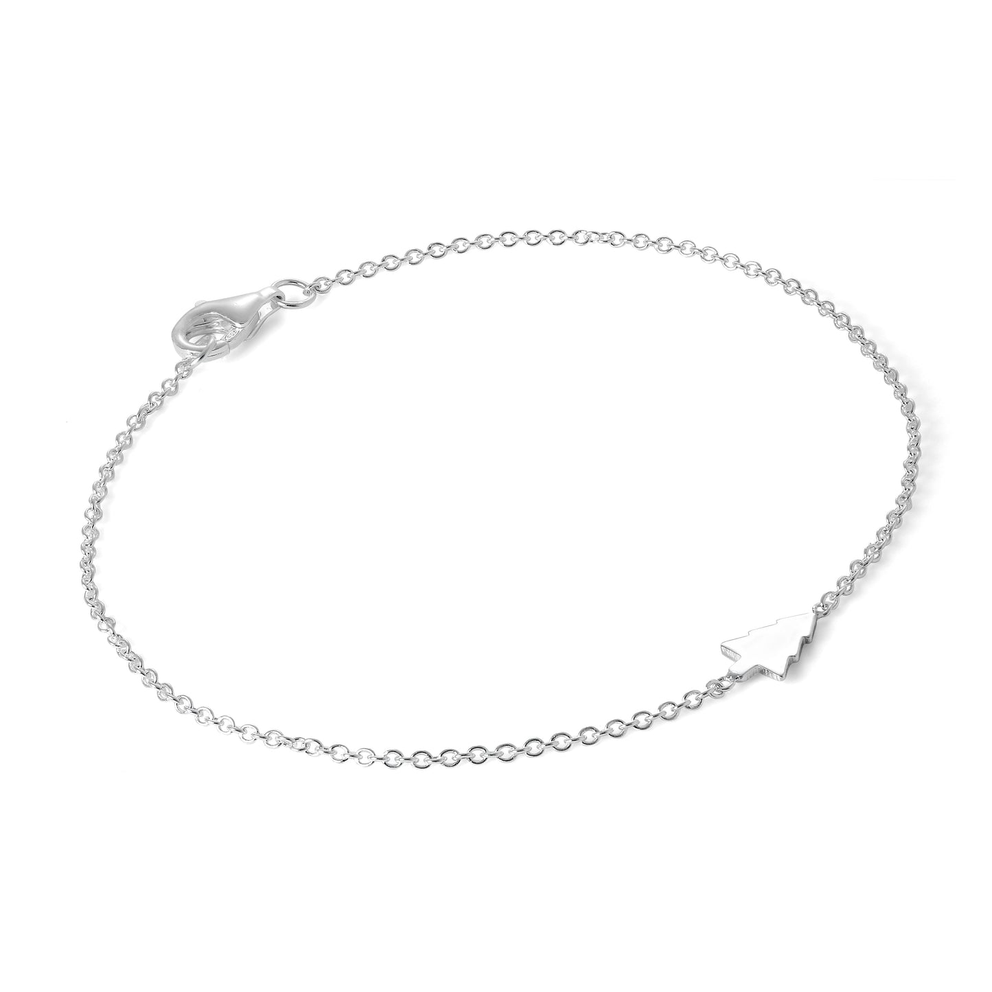 Bracelet sapin de Noël en argent sterling fin