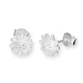 Boucles d'oreilles à tige en argent sterling avec tête de fleur
