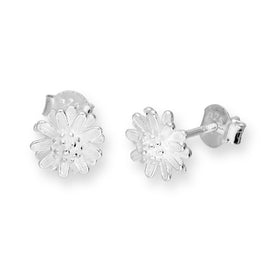 Boucles d'oreilles à tige en argent sterling avec tête de fleur