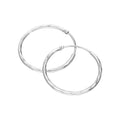 Boucles d'oreilles créoles à facettes en argent sterling de 20 mm, taille diamant