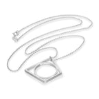 Bague trapèze empilable en argent sterling sur chaîne de 40 à 50 cm