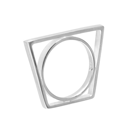 Bague trapèze empilable en argent sterling, taille M