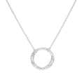 Collier en argent sterling martelé avec anneau Karma sur chaîne de 40 cm