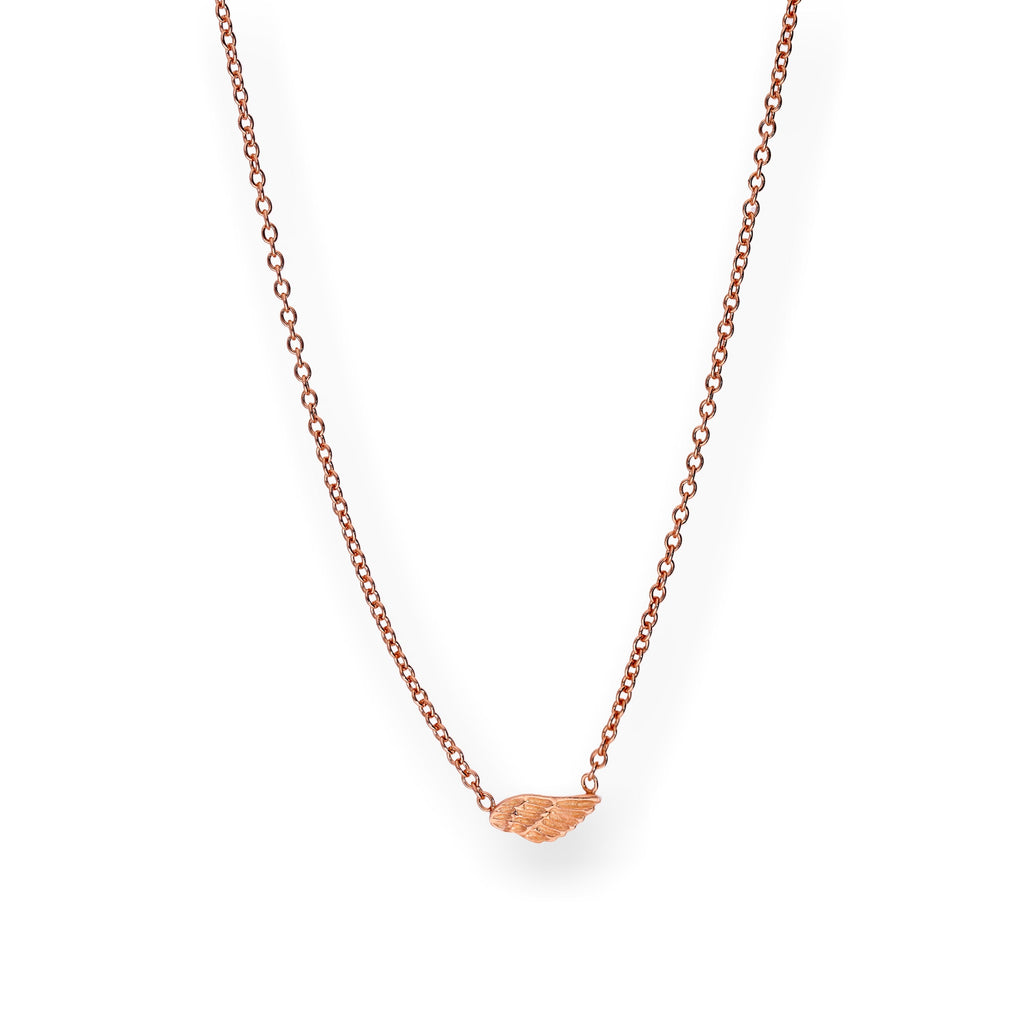 Collier aile en argent sterling plaqué or rose