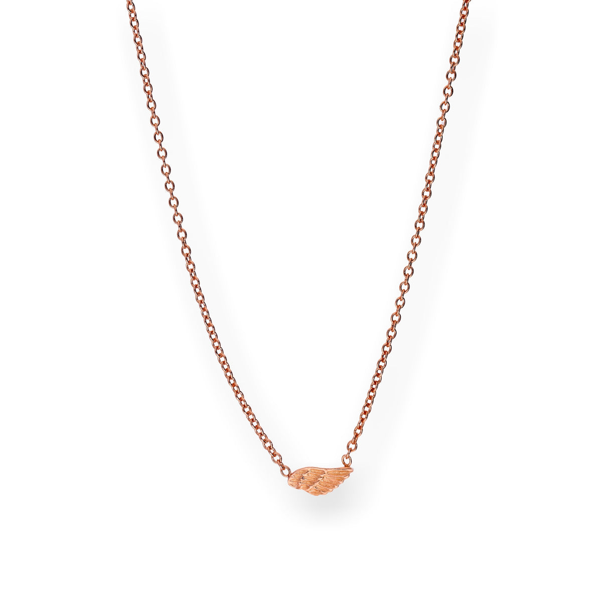 Collier aile en argent sterling plaqué or rose