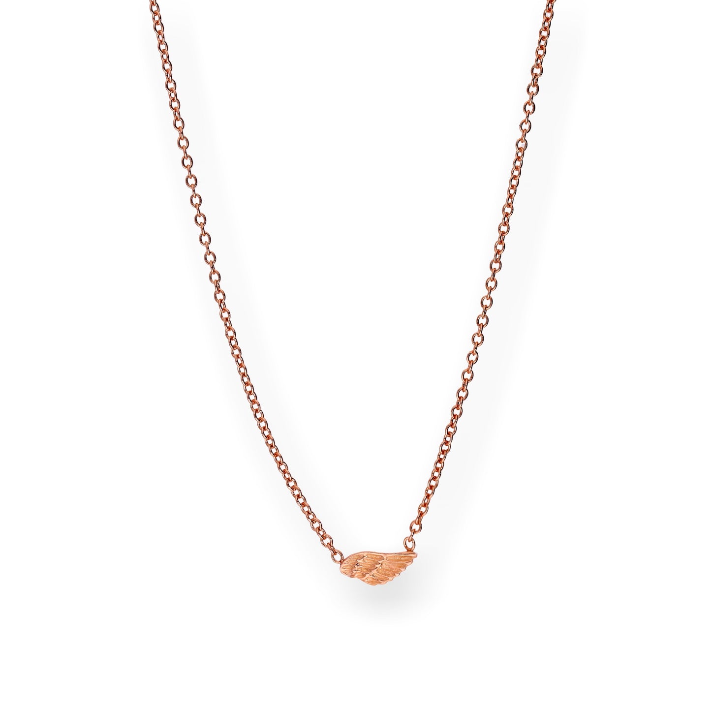 Collier aile en argent sterling plaqué or rose
