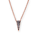 Collier triangulaire en argent sterling plaqué or rose et cristal CZ, 40 cm