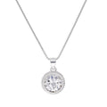 Collier avec pendentif en argent sterling et grandes perles rondes en oxyde de zirconium transparent, 40 à 55 cm