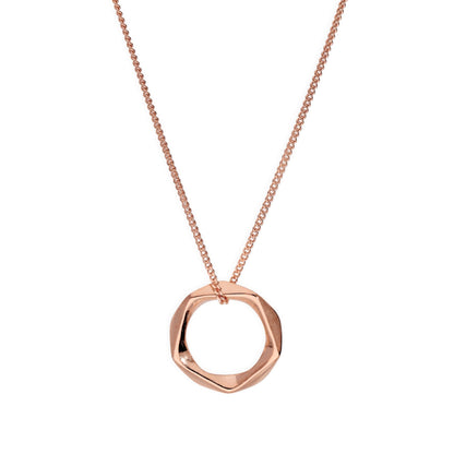 Collier pendentif pentagone en argent sterling plaqué or rose de 40 à 55 cm