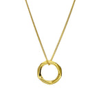 Collier pendentif pentagone en argent sterling plaqué or 40 à 55 cm