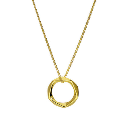Collier pendentif pentagone en argent sterling plaqué or 40 à 55 cm
