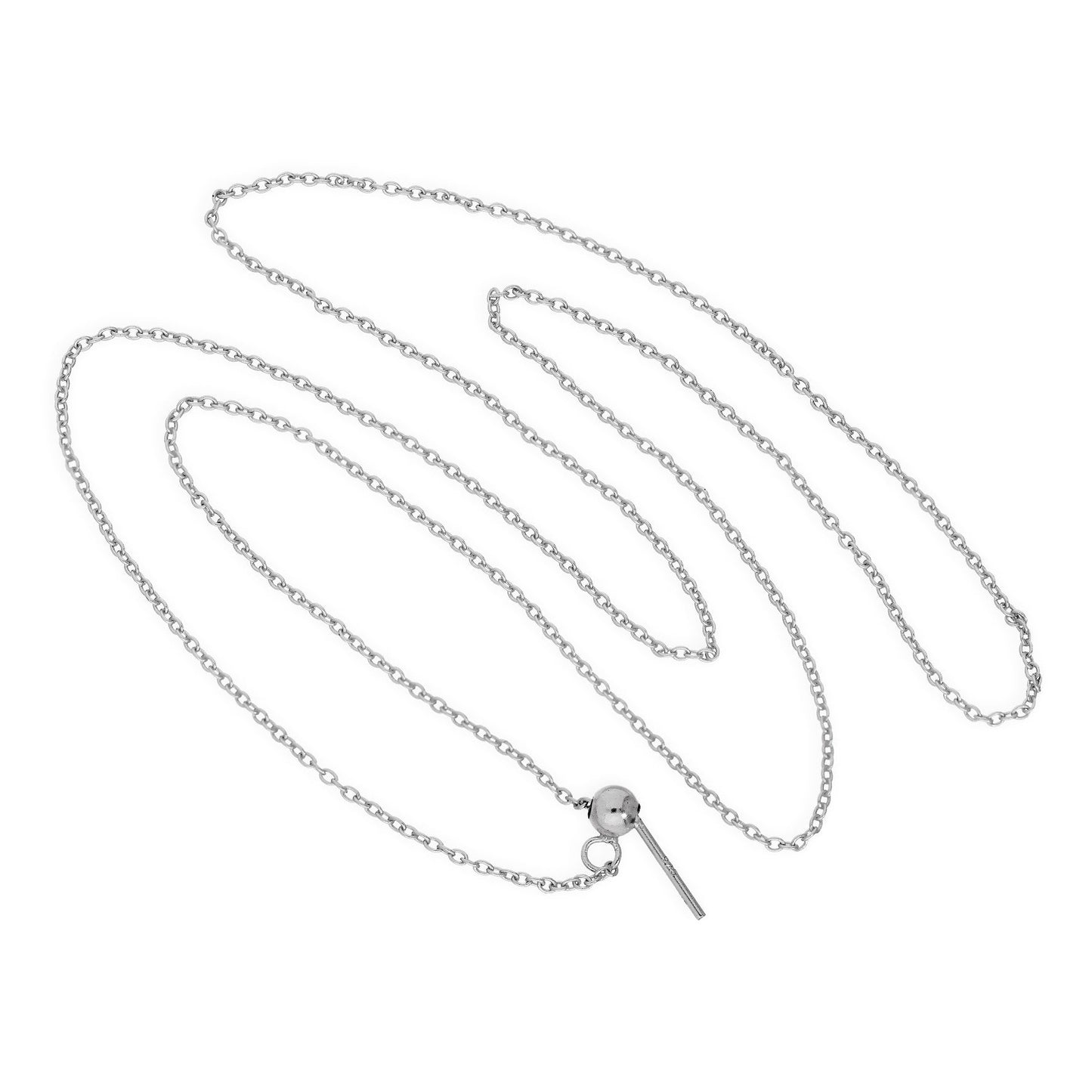 Collier ras du cou réglable en argent sterling avec chaîne Belcher de 50 cm et fermoir coulissant à perles