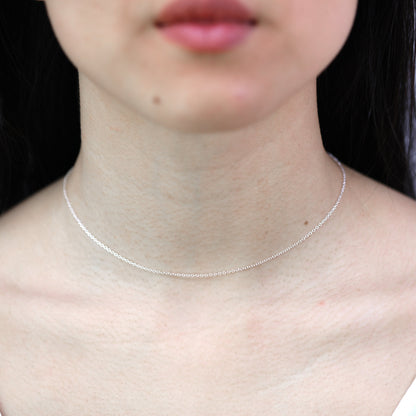 Collier ras du cou réglable en argent sterling avec chaîne Belcher de 50 cm et fermoir coulissant à perles