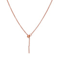Collier ras du cou réglable en argent sterling plaqué or rose, chaîne Belcher de 50 cm, avec fermoir coulissant à perles