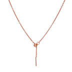Collier ras du cou réglable en argent sterling plaqué or rose, chaîne Belcher de 50 cm, avec fermoir coulissant à perles