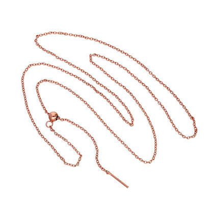 Collier ras du cou réglable en argent sterling plaqué or rose, chaîne Belcher de 50 cm, avec fermoir coulissant à perles