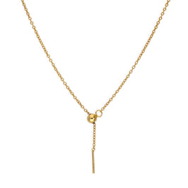 Collier ras du cou réglable en argent sterling plaqué or avec chaîne Belcher de 50 cm et fermoir coulissant à perles
