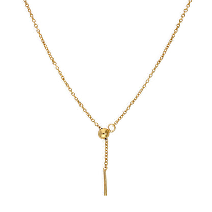 Collier ras du cou réglable en argent sterling plaqué or avec chaîne Belcher de 50 cm et fermoir coulissant à perles