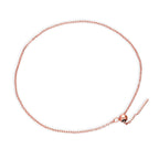 Bracelet chaîne Belcher en argent sterling plaqué or rose de 18 cm avec fermoir coulissant à perles