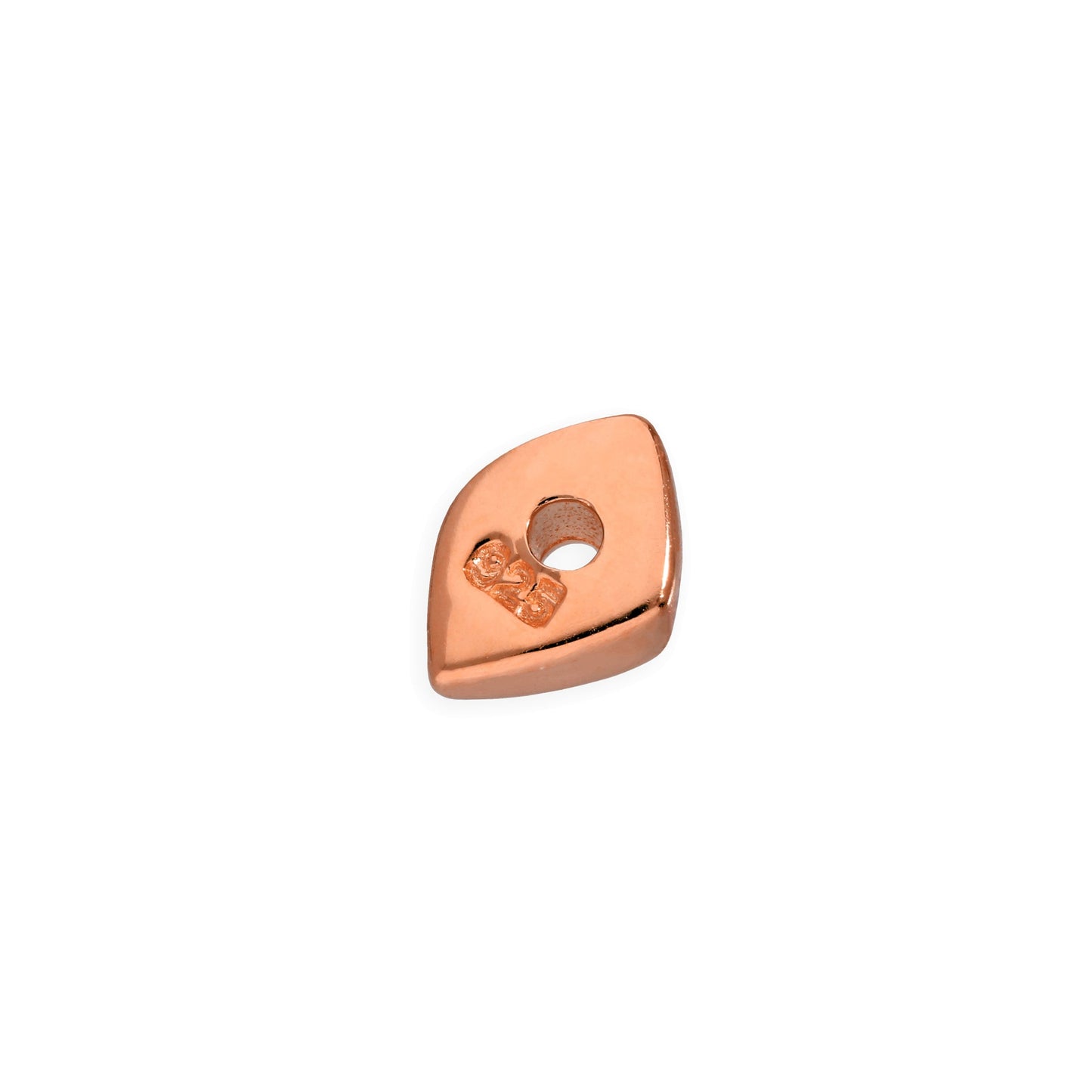 Petite perle fine en argent sterling plaqué or rose de 2 mm, polie au diamant