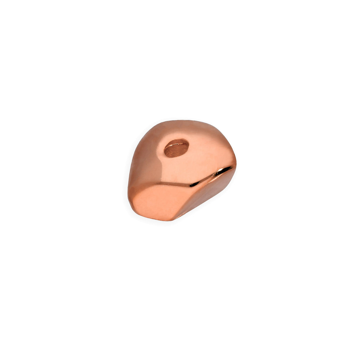 Perle pépite polie en argent sterling plaqué or rose de 3 mm