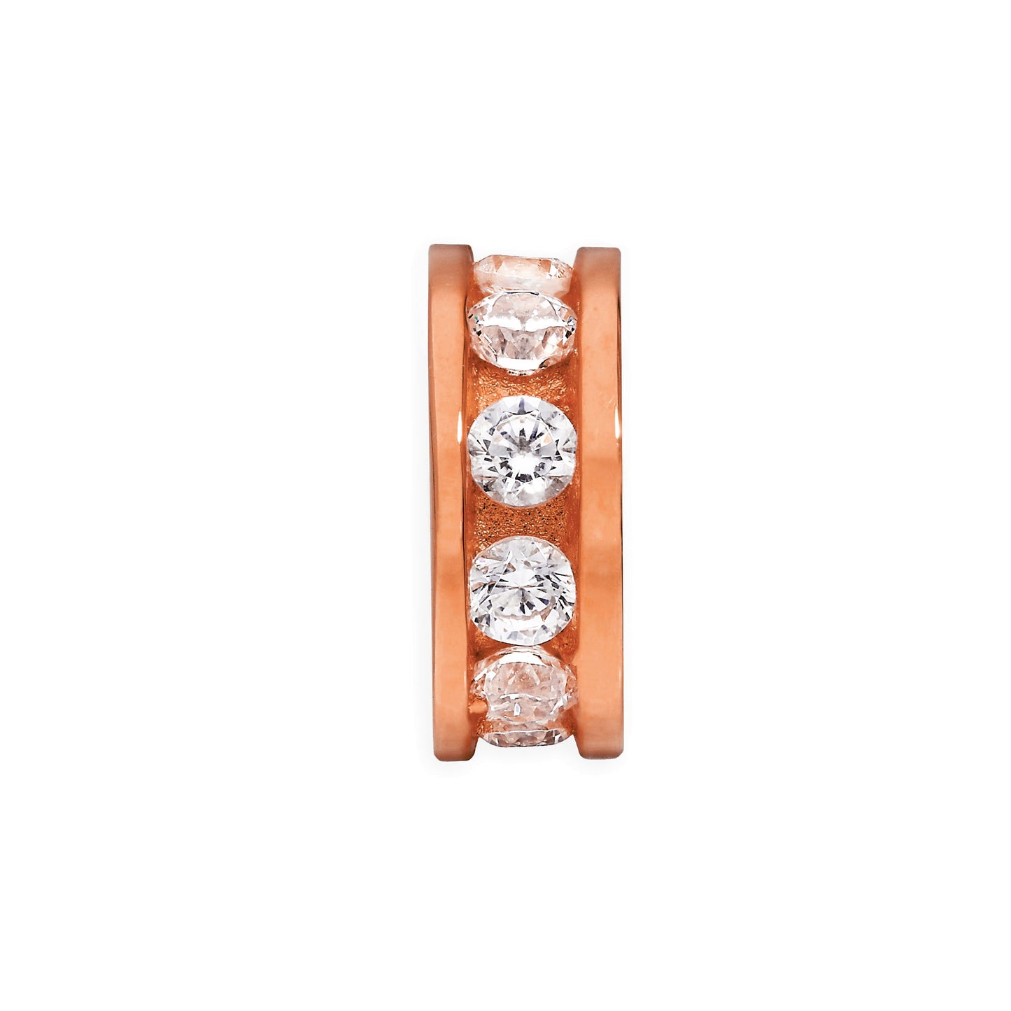 Bague en argent sterling plaqué or rose, perle ronde de 3 mm sertie d'oxydes de zirconium transparents