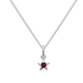 Collier avec pendentif étoile en argent sterling et cristal grenat CZ, pierre de naissance de janvier, 35 à 81 cm